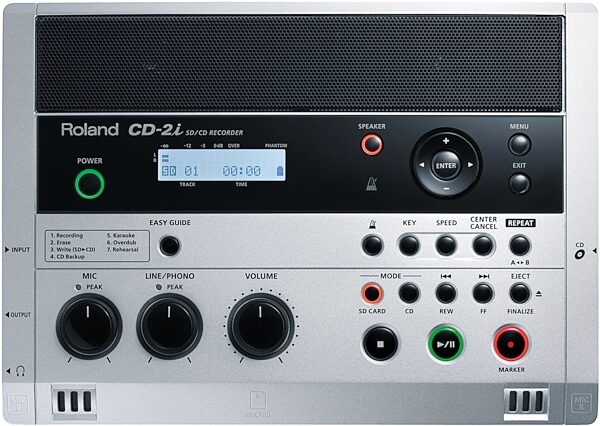 Roland CD-2i SD and CD Recorder, Top