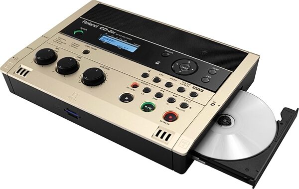 Roland CD-2U SD/CD Recorder, Angle with CD Tray Open