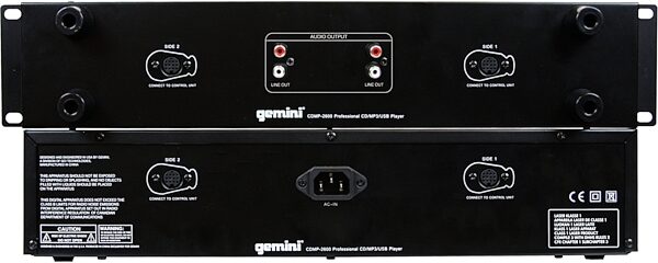 Gemini CDMP2600 Professional Dual DJ CD/MP3 Player, Back