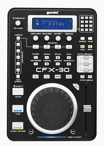 Gemini CFX30 Tabletop Single CD Player with Scratch, Main