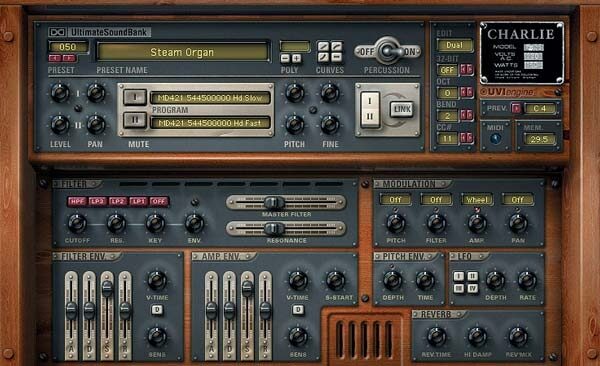 Ultimate Sound Bank Charlie Retro Organ Soft Synth VST/RTAS/AU/MAS, Screenshot