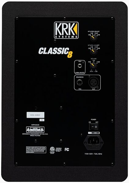 KRK Classic 8 Professional Active 2-Way Studio Monitor, 8 inch, Rear detail Back