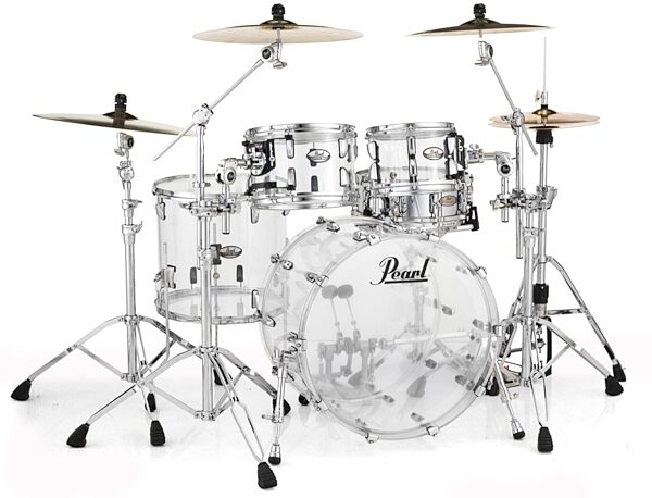 Pearl CRB524PC Crystal Beat Drum Shell Kit, 4-Piece, Ultra Clear