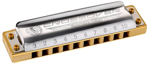 Hohner M2009BX Marine Band Crossover Harmonica, Key of B, Action Position Back