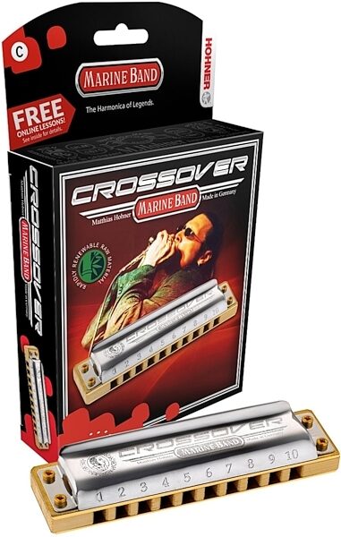 Hohner M2009BX Marine Band Crossover Harmonica, Key of B, Action Position Back