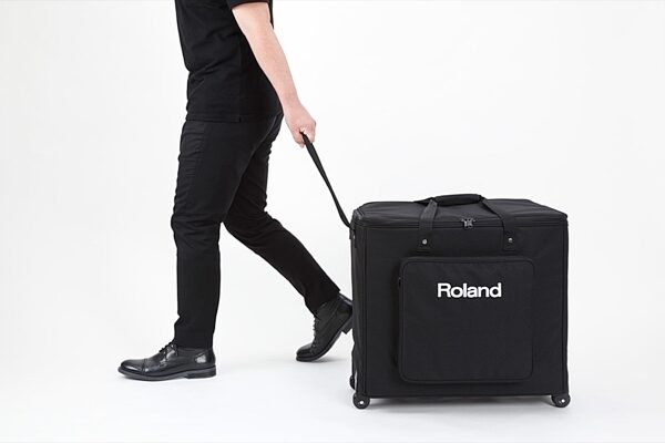 Roland CUBE STREET EX PA Battery-Powered Stereo PA System, In Use