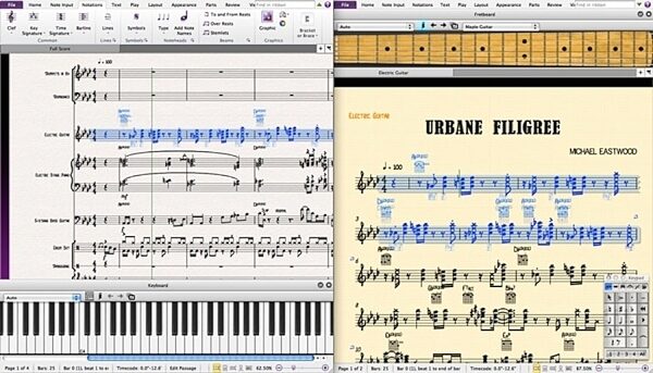 Avid Sibelius 7 Professional Notation Software, Composition Screen
