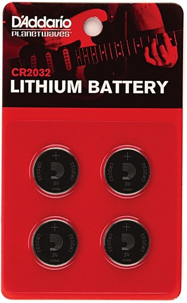 D'Addario CR2032 Lithium Batteries, 4-Pack, 4-Pack, Action Position Back