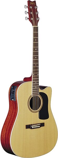 Washburn D10SCELH Left-Handed Dreadnought Cutaway Acoustic-Electric Guitar (with Case), Main