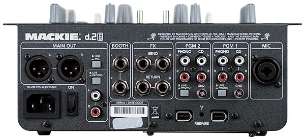 Mackie D2 Pro 2-Channel DJ Mixer with Firewire Interface, Back