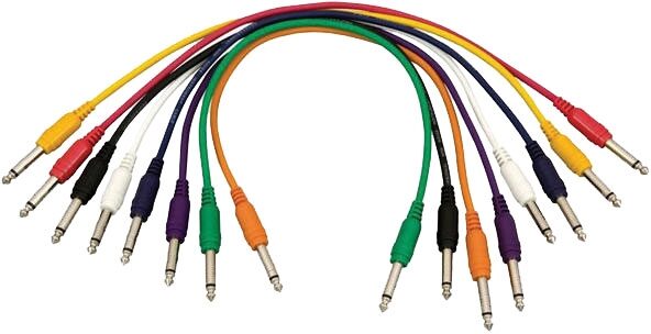 Hot Wires 1/4" TS Patch Cables (8-Pack), Straight End