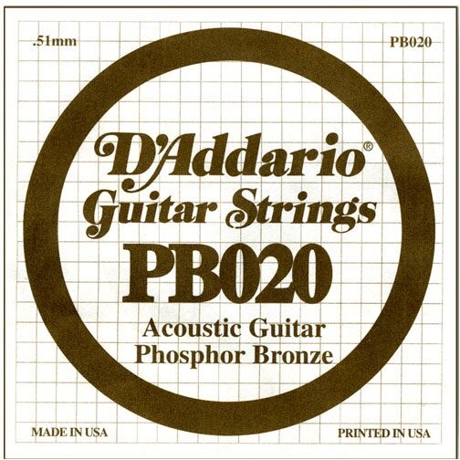 D'Addario Phosphor Bronze Wound Acoustic Guitar String, Main