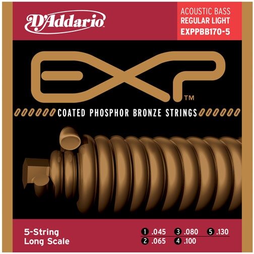 D'Addario EXPPBB170-5 Coated Phosphor Bronze Acoustic 5-String Bass Strings, Main