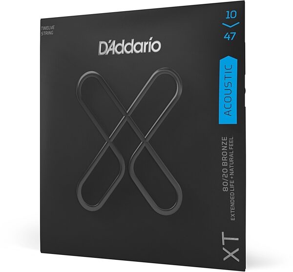 D'Addario XTABR-12 XT 80/20 12-String Acoustic Guitar Strings, Action Position Back