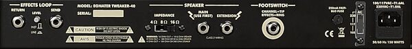 Egnater Tweaker 40H Guitar Amplifier Head (40 Watts), Back Panel