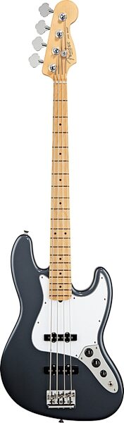 Fender American Standard Jazz Electric Bass, Maple Fingerboard with Case, Charcoal Frost Metallic