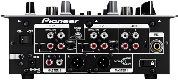Pioneer DJM-250 DJ Mixer, 2-Channel, Black Rear