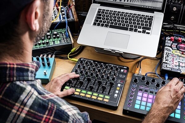 Novation Launch Control XL Control Surface, Black, In Use