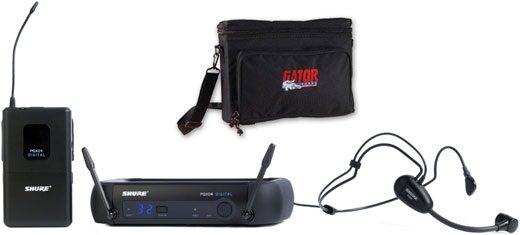Shure PGX Digital Headset Wireless Microphone System with PG30, Wireless Bag Pack