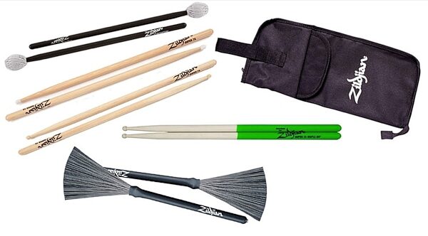 Zildjian Super 7A Sampler Performance Drumstick Package with Drumstick Bag, Main