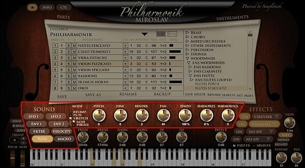 IK Multimedia Miroslav Philharmonik Software Synth, Synth Section