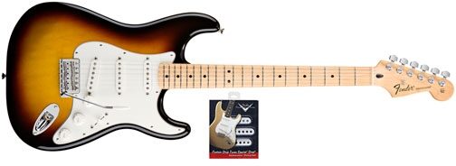 Fender Standard Stratocaster Maple Electric Guitar and Texas Special Pickup Set, Brown Sunburst