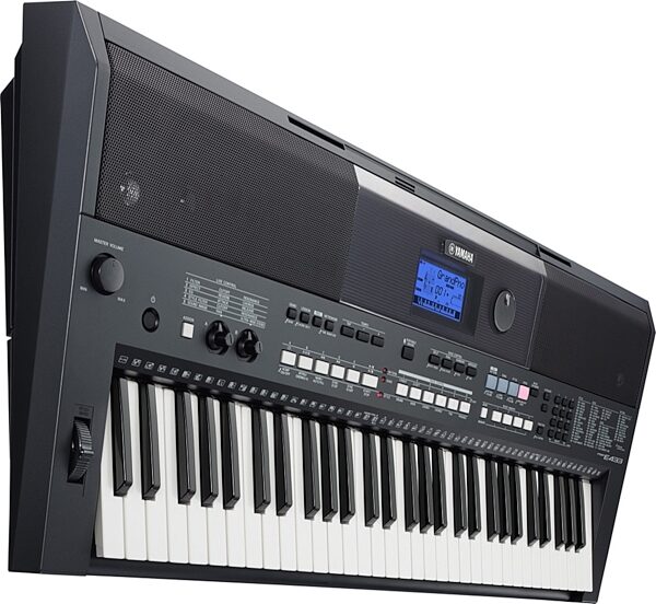 Yamaha PSR-E433 Portable Keyboard, 61-Key, Angle