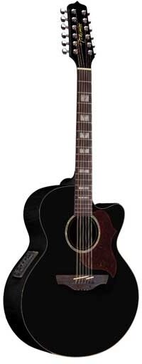 Takamine EG523SC-12 12-String Jumbo Cutaway Acoustic-Electric Guitar, Black