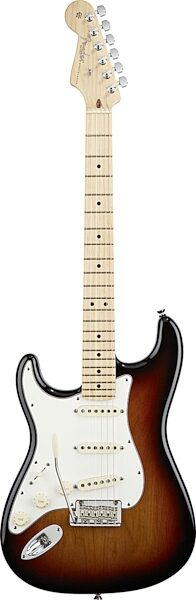 Fender American Standard Stratocaster Left-Handed Electric Guitar, with Maple Fingerboard and Case, 3-Color Sunburst
