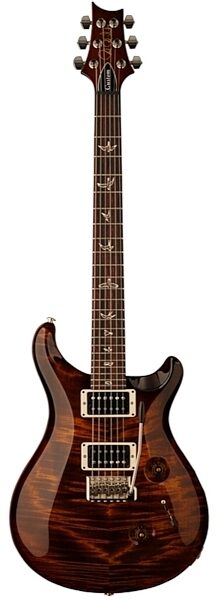 PRS Custom 24 10-Top Flame Maple Electric Guitar (with Case), Black Gold Burst