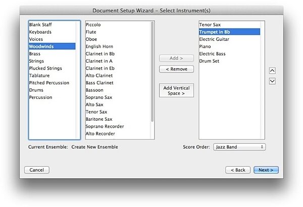 MakeMusic Finale SongWriter 2012 Notation Software, Setup Wizard