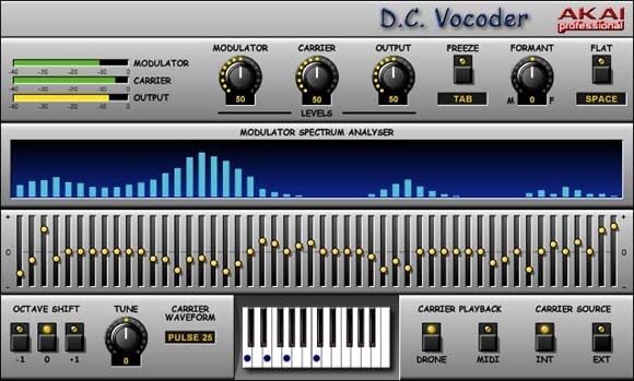 Akai DC Vocoder VST Plug-In Software, Main