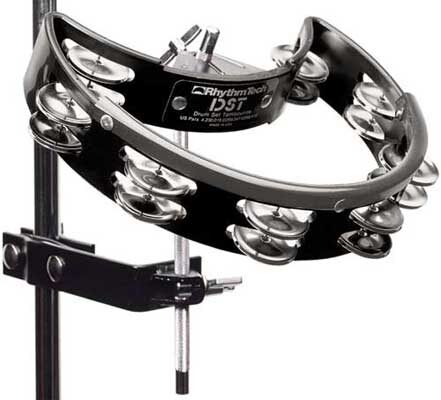 Rhythm Tech DST Drum Set Tambourine, Black, with Rhythm Tech 7902 DSM Percussion Mount, Black
