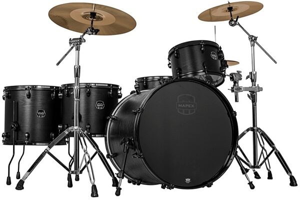 Mapex MK528SF Meridian Raven Hybrid Drum Shell Kit (5-Piece), Black