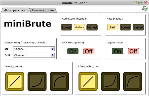 Arturia MiniBrute Analog Keyboard Synthesizer, 25-Key, MiniBrute Editor