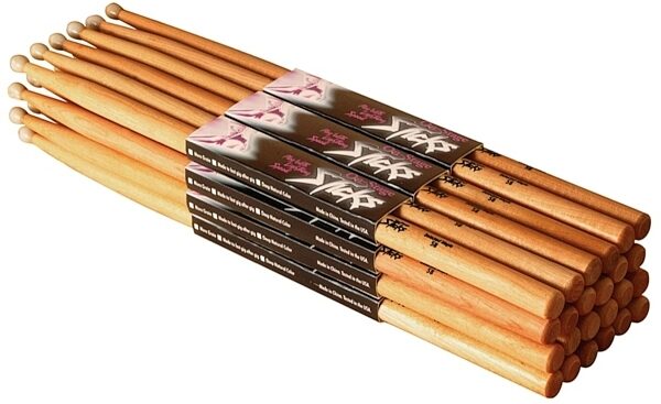On-Stage American Hickory Wood Drumsticks, 2B, Wood Tip, 12 Pairs, Main