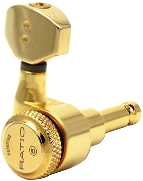 Graph Tech Ratio Locking Guitar Tuners (6 In Line), Gold, Gold
