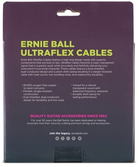 Ernie Ball Coiled Instrument Cable, 30 foot, Back