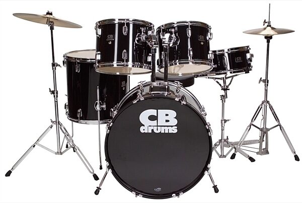 CB Drums CB5N Drum Set, 5-Piece with Cymbals and Throne, Black