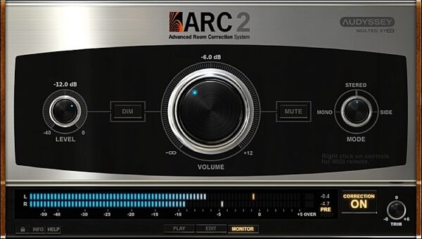 IK Multimedia ARC 2 Advanced Room Correction System Software, Screenshot Monitor Window