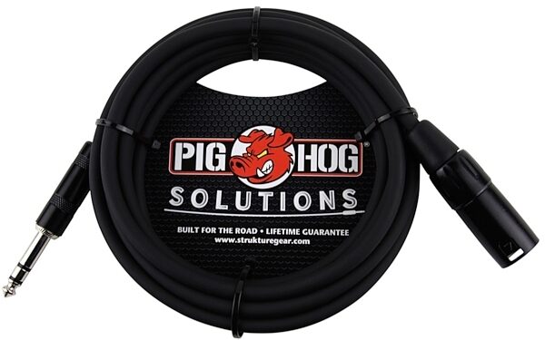 Pig Hog 1/4" TRS (Male) to XLR (Male) Adaptor Cable, 5 foot, Main