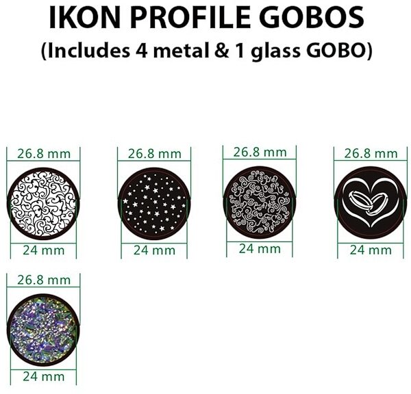 ADJ Ikon Profile Pearl Gobo Projector Light, GOBOS
