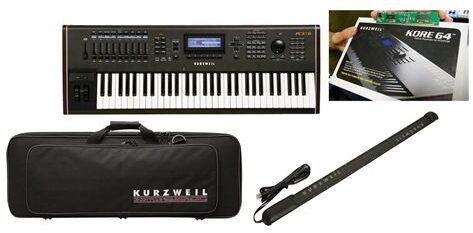 Kurzweil PC3K6 Synthesizer Keyboard Workstation (61-Key), Ribbon Controller Rom and Gig Bag Pack
