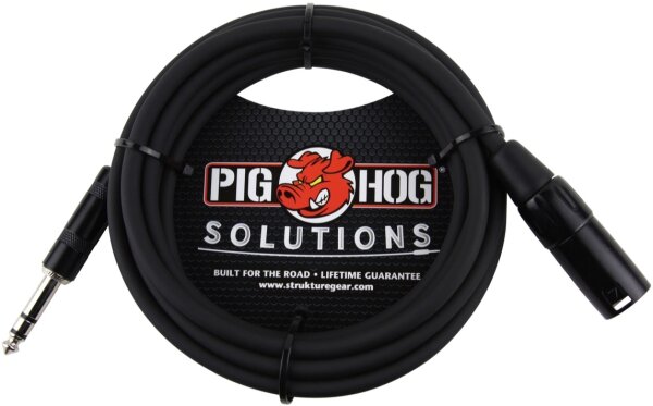 Pig Hog 1/4" TRS (Male) to XLR (Male) Adaptor Cable, 5 foot, Main