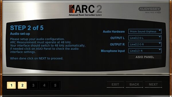 IK Multimedia ARC 2 Advanced Room Correction System Software, Screenshot Audio Hardware Selection