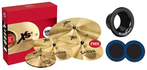 Sabian XS20 Promo Cymbal Package, KickPort and Impact Pads Pack