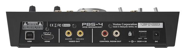 Vestax PBS-4 Live Web Broadcasting A/V Video Mixer, Rear