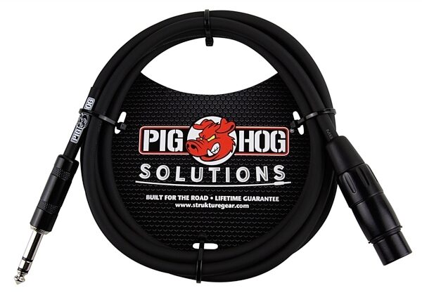 Pig Hog 1/4" TRS (Male) to XLR (Female) Cable, 3 foot, Main