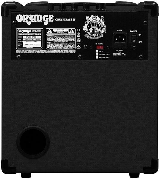 Orange Crush Bass 25 Bass Combo Amplifier (25 Watts, 1x8"), Black, Black 4