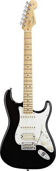 Fender American Standard Stratocaster HSS Electric Guitar, Maple Fingerboard with Case, Black
